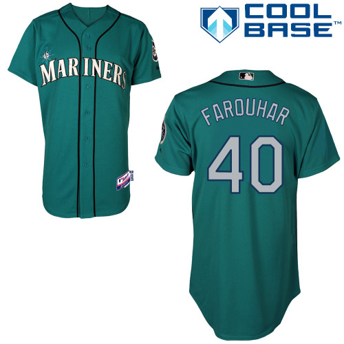 Danny Farquhar #40 MLB Jersey-Seattle Mariners Men's Authentic Alternate Blue Cool Base Baseball Jersey